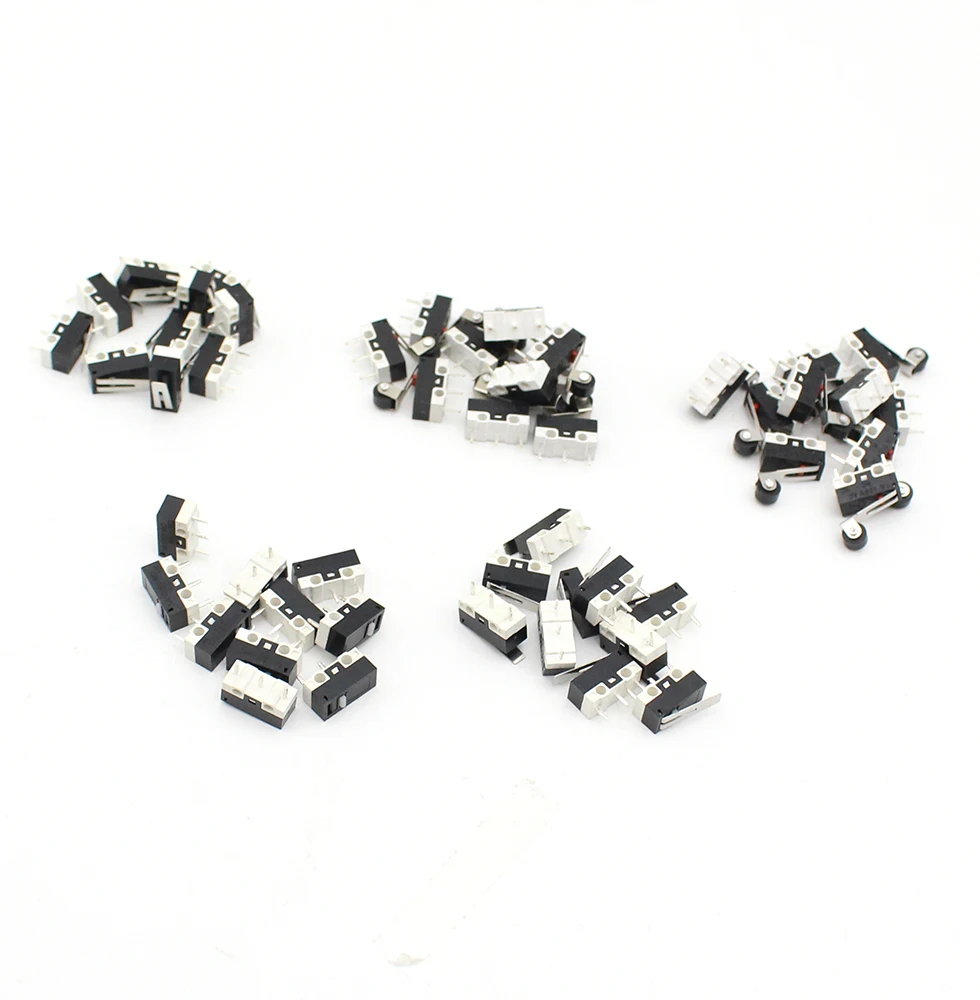 10Pcs KW10 Series 3-Pin Long Hinge Rod Instantaneous SPDT Mini Switch AC 125V 1A 12 X 6 X 13mm