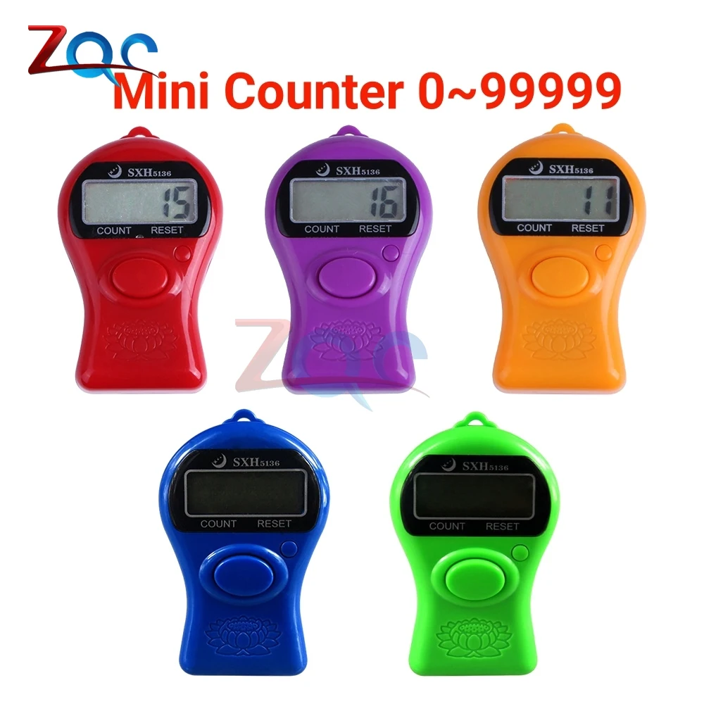 Portable Mini Counter Stitch Marker Row Finger Electronic Handheld Tally Counter LCD Electronic Digital Counter Clicker