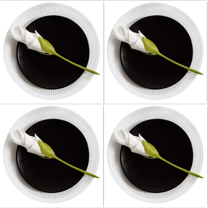 4/8pcs Decorative Leaf Pattern Tissue Roll Holder Table Napkin Organizer Dining Room Kitchen Countertop Tissue Storage Rack