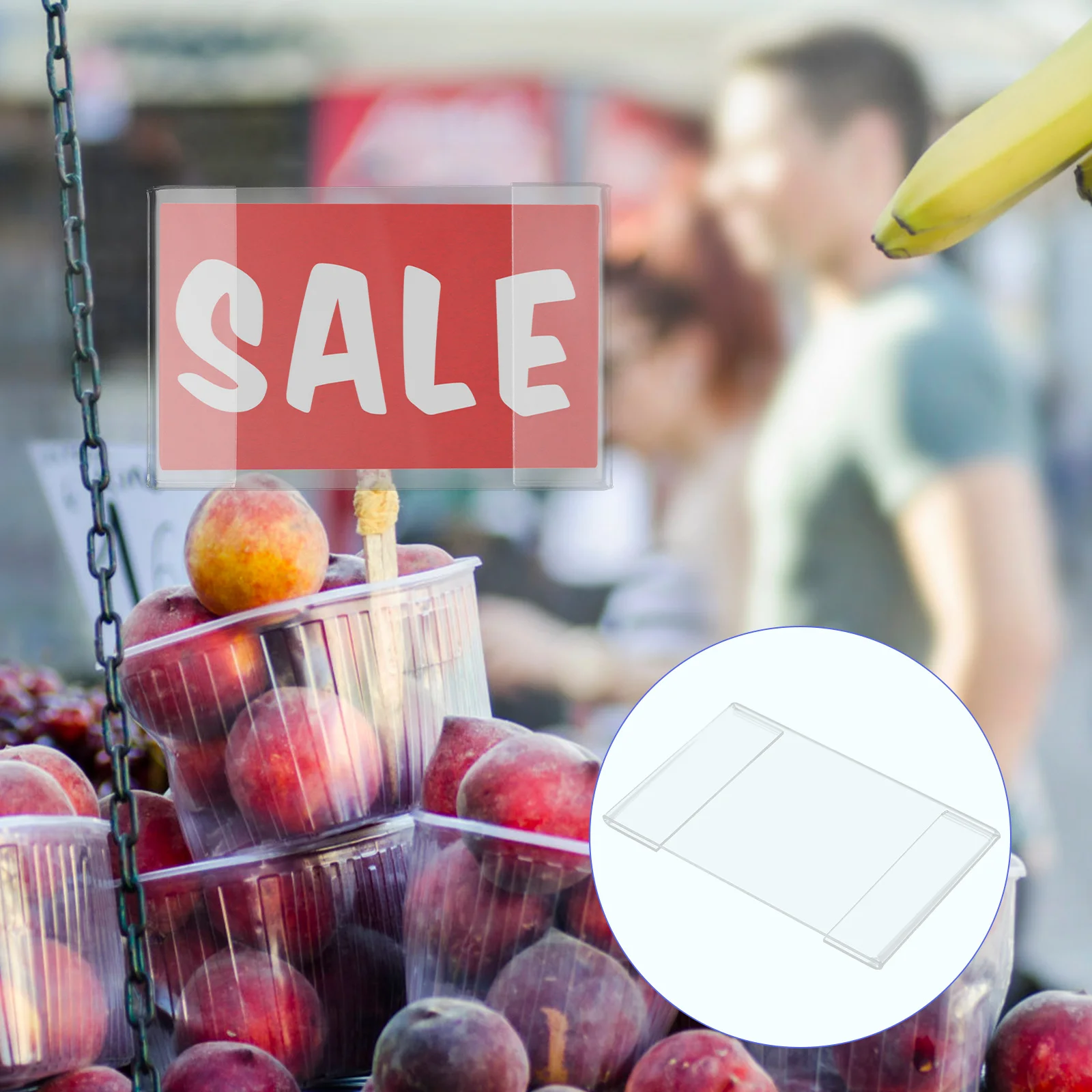 

10Pcs Price Tag Holder Clear Acrylic Label Holder for Shelf Display Use in Supermarket Shop Warehouse Easy to Stick No Tools