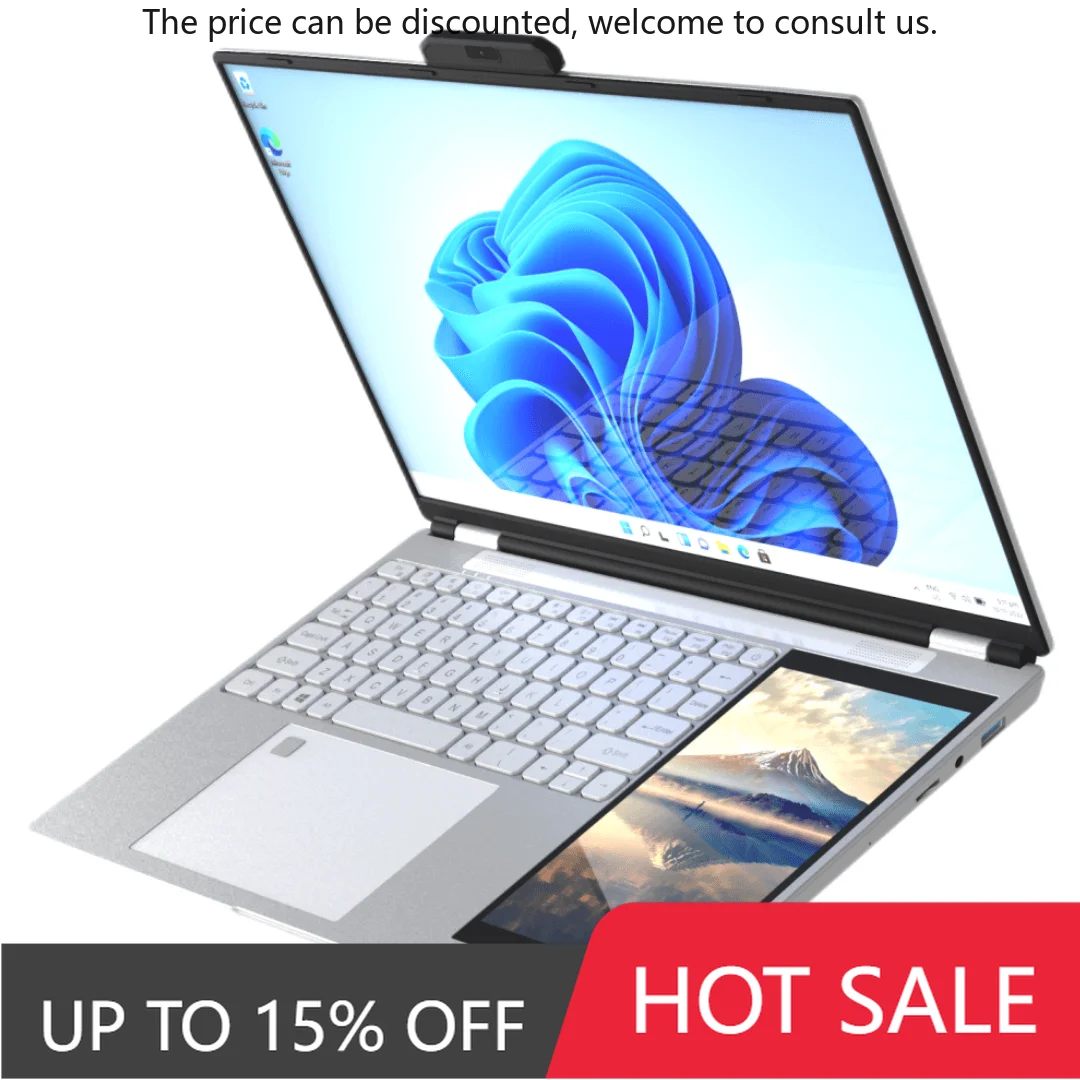 

Brand New 15.6 Inch 180 Opening Type C Fhd Touchscreen Intel N100 Quad Core Double Dual Screen Touch Laptop
