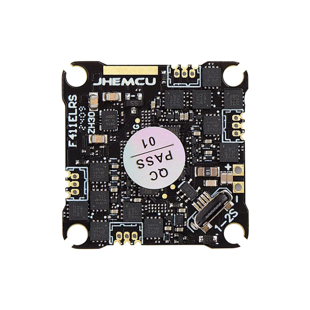 JHEMCU F411ELRS AIO Flight Controller ICM42688-P OSD BLHELI_S 1-2S 12A 4in1 ESC ELRS 2.4G M3,25.5X25.5mm for RC FPV Drone