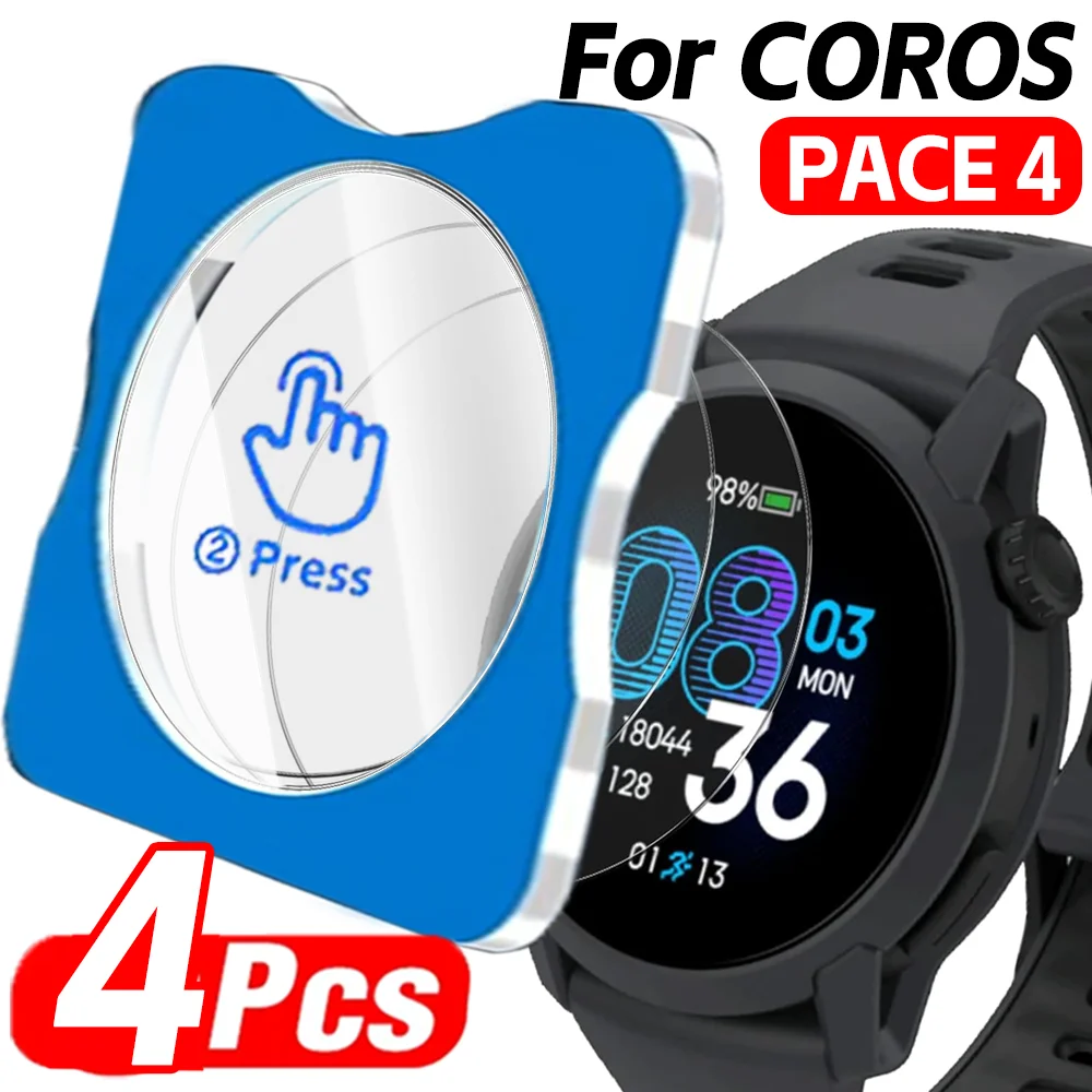 1-4pcs Tempered Glass for COROS PACE 4 Easy Installation Watch Screen Protector Anti-scratch Positioning Films for COROS Pace 4