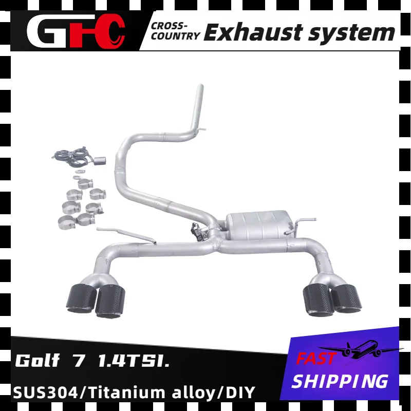 

GFC catback SUS304 high-performance exhaust system, with valve muffler 4 tip,Applicable to the 2014-2018 Golf 7 1.4TSI.