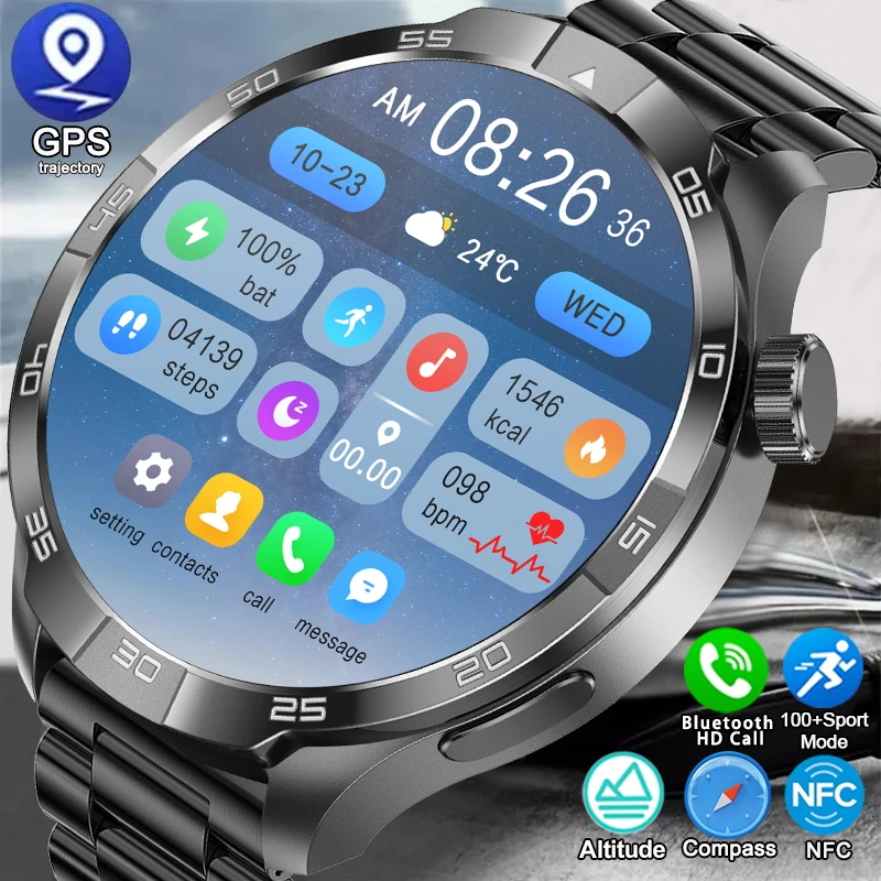 2024NEW Voor HUAWEI Sport Smart Horloge 1.85 AMOLED Scherm GPS NFC Kompas Waterdicht hartslag Bluetooth Oproep Fitness Smartwatch