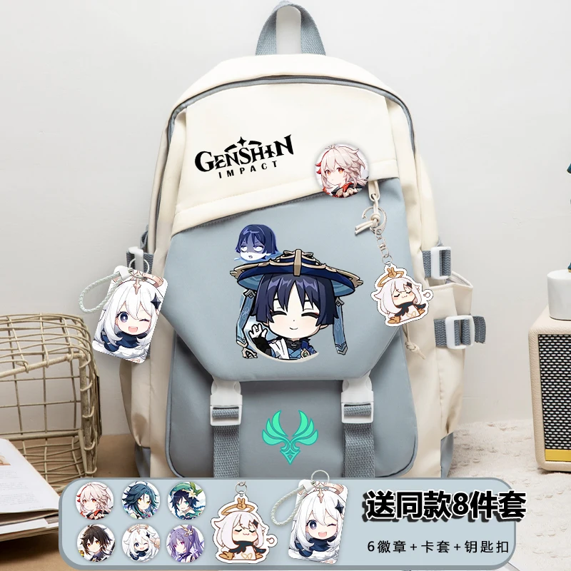 Anime Genshin Impact Wanderer Backpack School Bag Balladeer Ancient Student Casual Large Fashion Genshin Impact Shoulder Bags