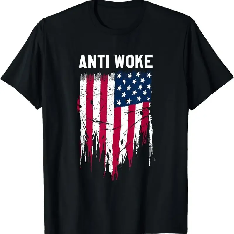 New Limited American Flag Anti Woke Patriotic Cancel Culture T Shirt