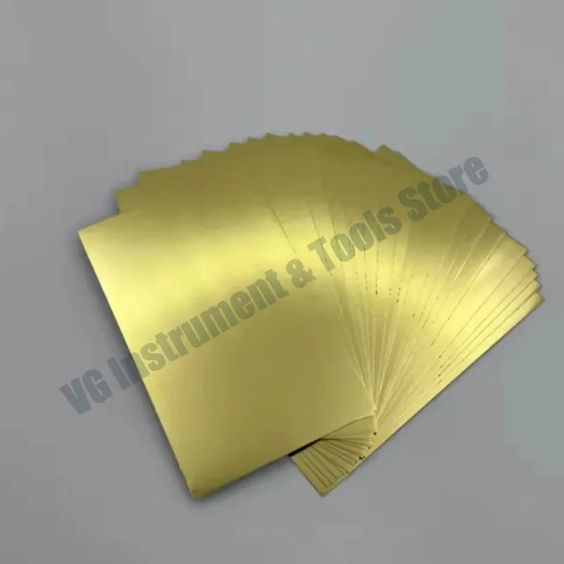 100pcsHall Groove Electroplate Brass Cathode Plate 100*65*0.2mm Special For Hull Cell Testing Experiment Cathode Single Coated