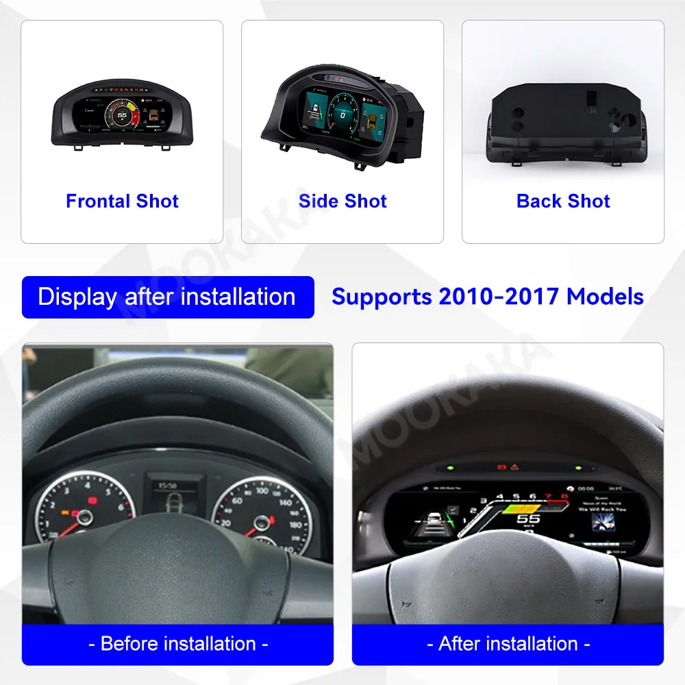 Digital Dashboard For VW Tiguan 2010 2011 2012 2013 2014 2015 2017 Cluster LCD Meter Virtual Cockpit Digital Instrument Panel