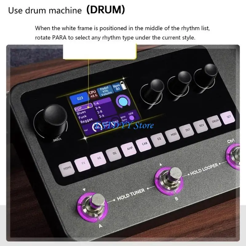 G6DE Professional Guitar Effects Processor Multiple Preset Sounds Drum Rhythm Pattern
