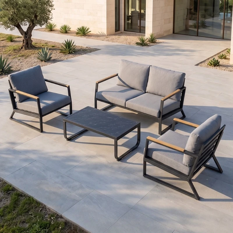 Modern Metal Outdoor Sofa Set Coffee Table Garden Chair