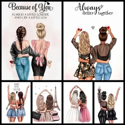DIY Full Drill Diamond Painting Best Friends Forever,Sisters Friendship Rhinestone Embroidery Mosaic ,Girly Art,Bridemaid Gifts
