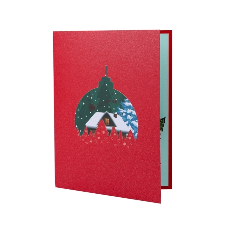 Christmas Theme Popup 3D Greeting Card Festival Gifts Postcard Handmade Festives Decoration for Holiday Celebration image 3