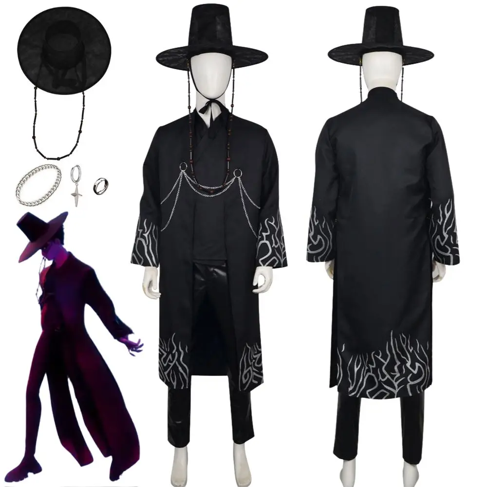 

Demon Hunters Kpop Jinu Cosplay Saja Boys Costume Men Uniform Hat Group Idol Roleplay Outfit 2025 Halloween Disguise Suit
