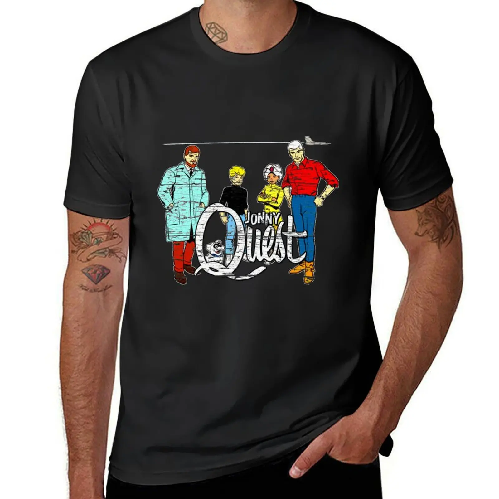 Jonny Quest - weathered board distressed T-Shirt tops quick-drying cute tops graphics mens clothing