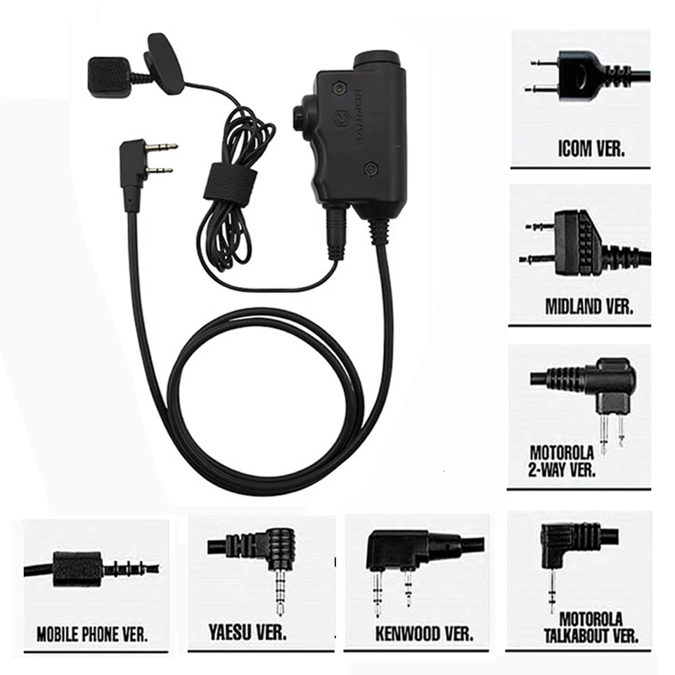 EARMOR M52 Military PTT Adapter Push To Talk Tactical Communications Headset PTT Adapter for Airsoft Earmor MSA Sordin/