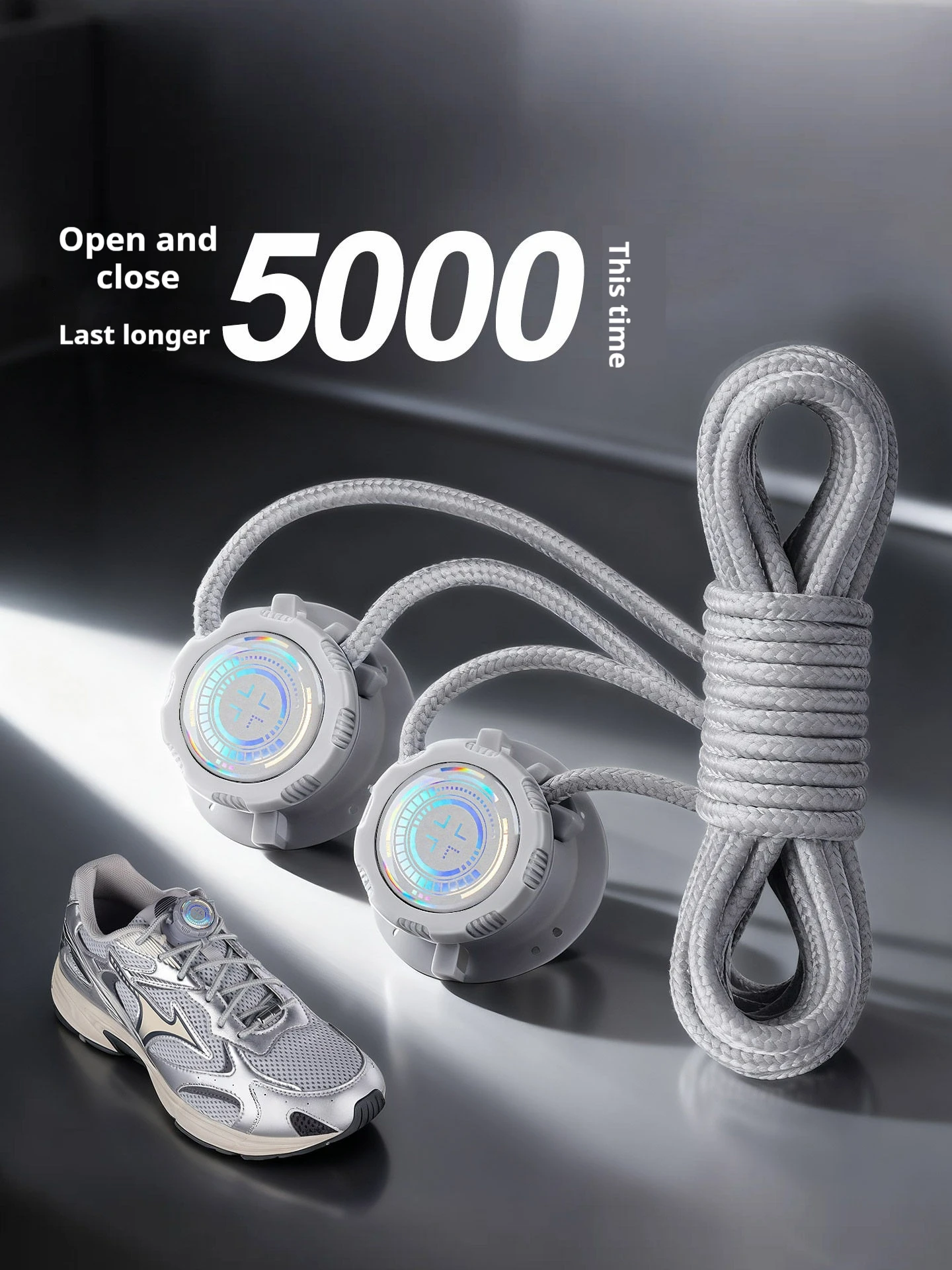 1 paire de lacets automatiques pour baskets de tennis - Corde épaisse sans nœud avec boucle pivotante simple, accessoire de chaussure pour un lacage facile