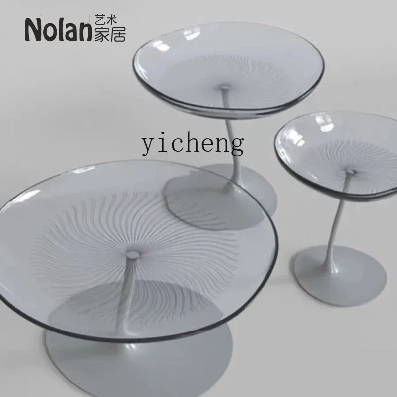 Creative Fashion Round Acrylic Lotus Leaf Shape Coffee Table Living Room Home Coffee Table TransparentX31