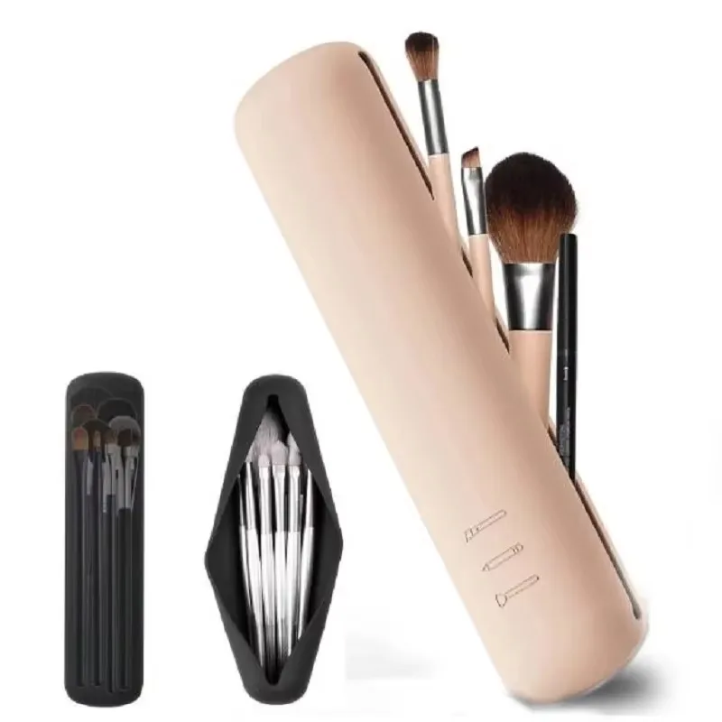 1/3/5Pcs Silicone Makeup Brush Storage Bag Waterproof Makeup Brush Travel Holder Magnetic Portable Cosmetic Bag Multipurpose