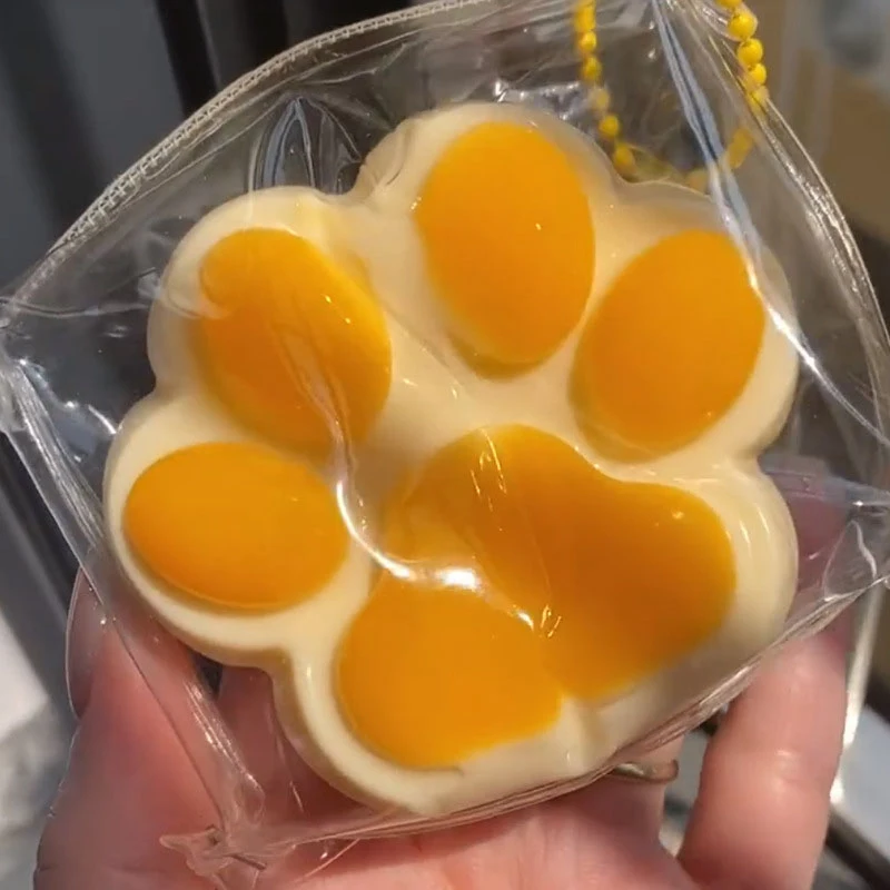 Lindos juguetes para apretar con forma de pata de gato, juguete de descompresión de rebote lento TPR, juguetes sensoriales felices para niños