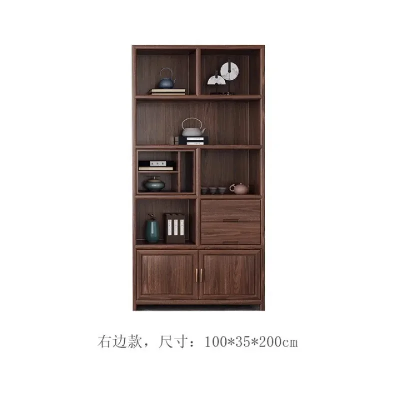 New Chinese North American black walnut bogu shelf solid wood bookcase combination
