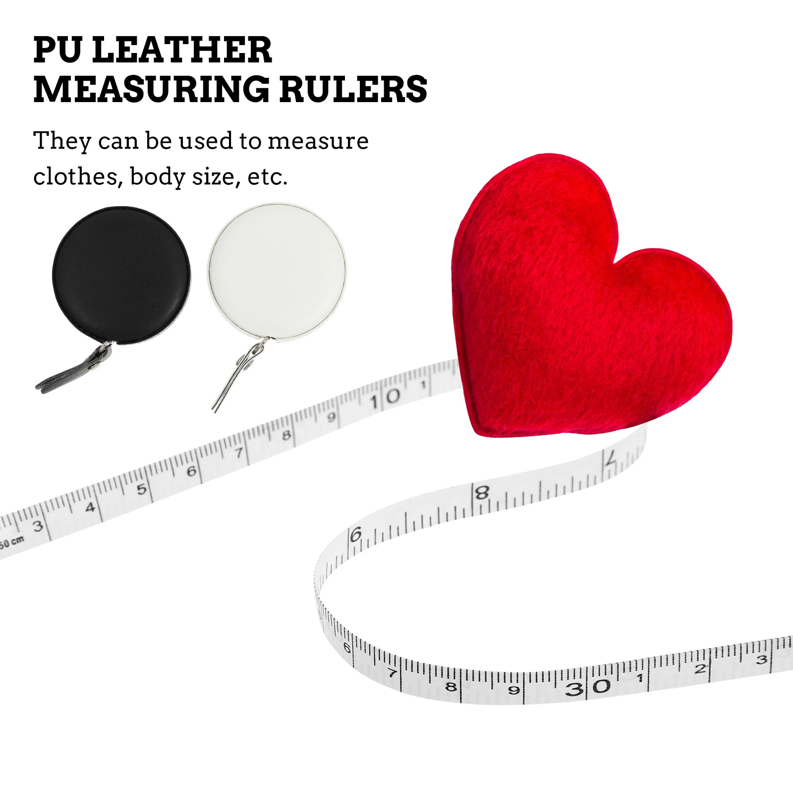 

2pcs Pu Measuring Rulers Durable Mini Body Tape Measures For Clothes Lightweight Flexible Measuring Tools