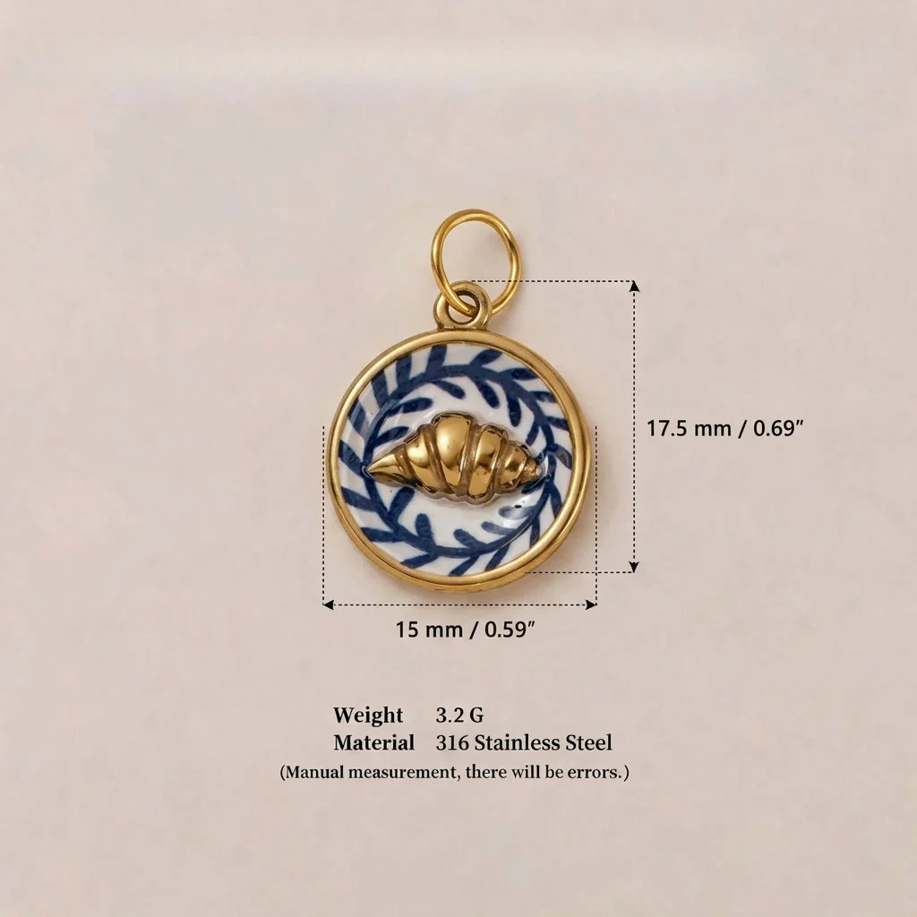 Niedlicher und trendiger neuer Muschel-Vogel-Anhänger aus 316 Edelstahl, wasserdicht, farbbeständig, DIY-Anhänger für Schmuck. – Detail 5