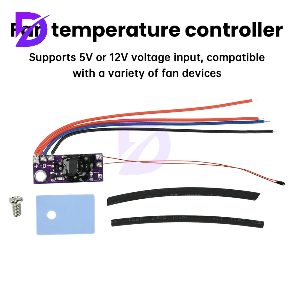 Dc 5v 12v 1.2a 2-wire 3-wire Fan Temperature Speed Controller Module Routing CPU Heat Sink Micro Automatic Speed Regulation