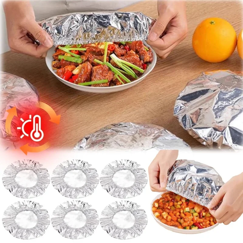 Reusable Aluminum Food Covers Stretchable Plate Bowl Lids for Keeping Meals Warm Kitchen Dish Protection Essentials view 2