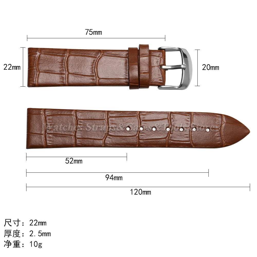 12mm 14mm 16mm 18mm 20mm 22mm Weiches Lederarmband für Seiko für Omega Uhrenarmbänder Krokodilmuster Armband Wasserdichtes Armband – Detail 1