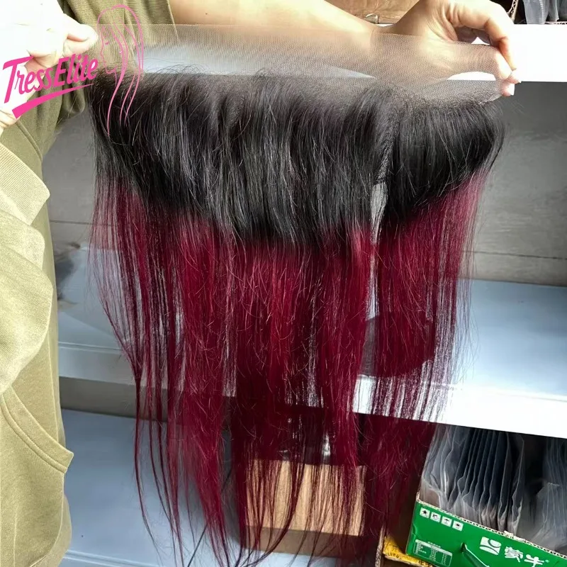 

Высококачественное кружево спереди 13x4 # 1b99j Кружевной блок для волос Бразильский блок с мягкой текстурой Virgin Remy для долговечности и простого обслуживания