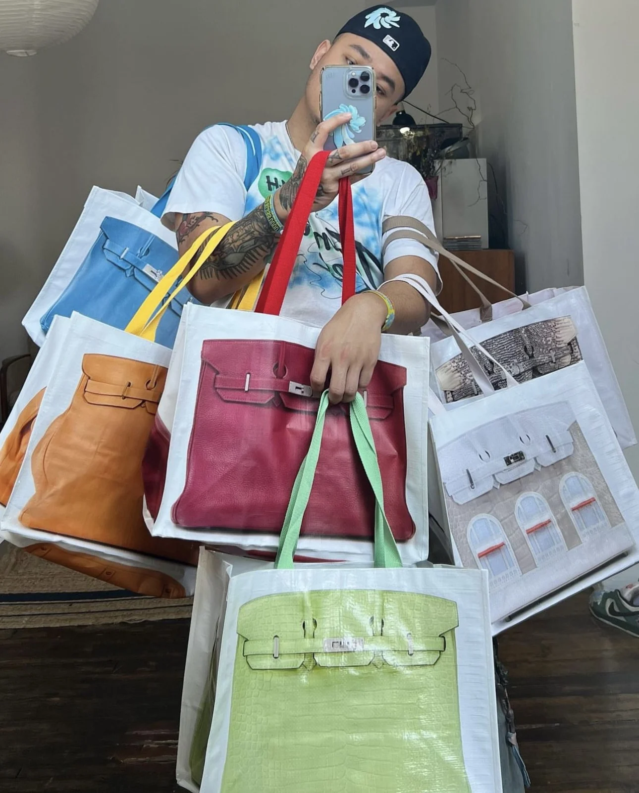 2024 Ins Blogger's Imitation Creative Grocery Bag Platinum Bag Refined Fashion Blogger's Same Fitness and Leisure Bag