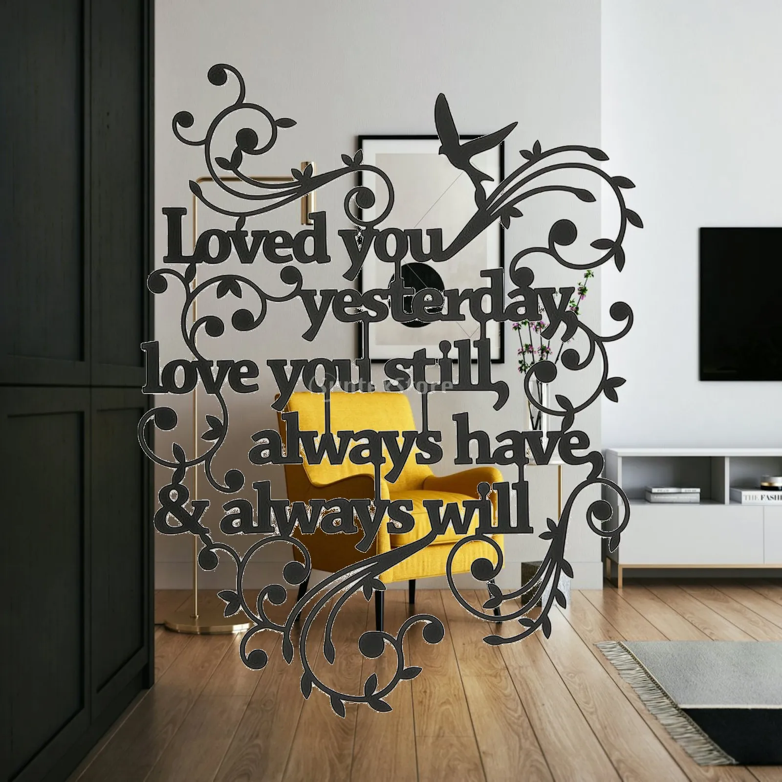 Metal Sign with Quote Lightweight Metal Wall Art Bird Wall Decor Indoor Abstract for Living Room, Bedroom