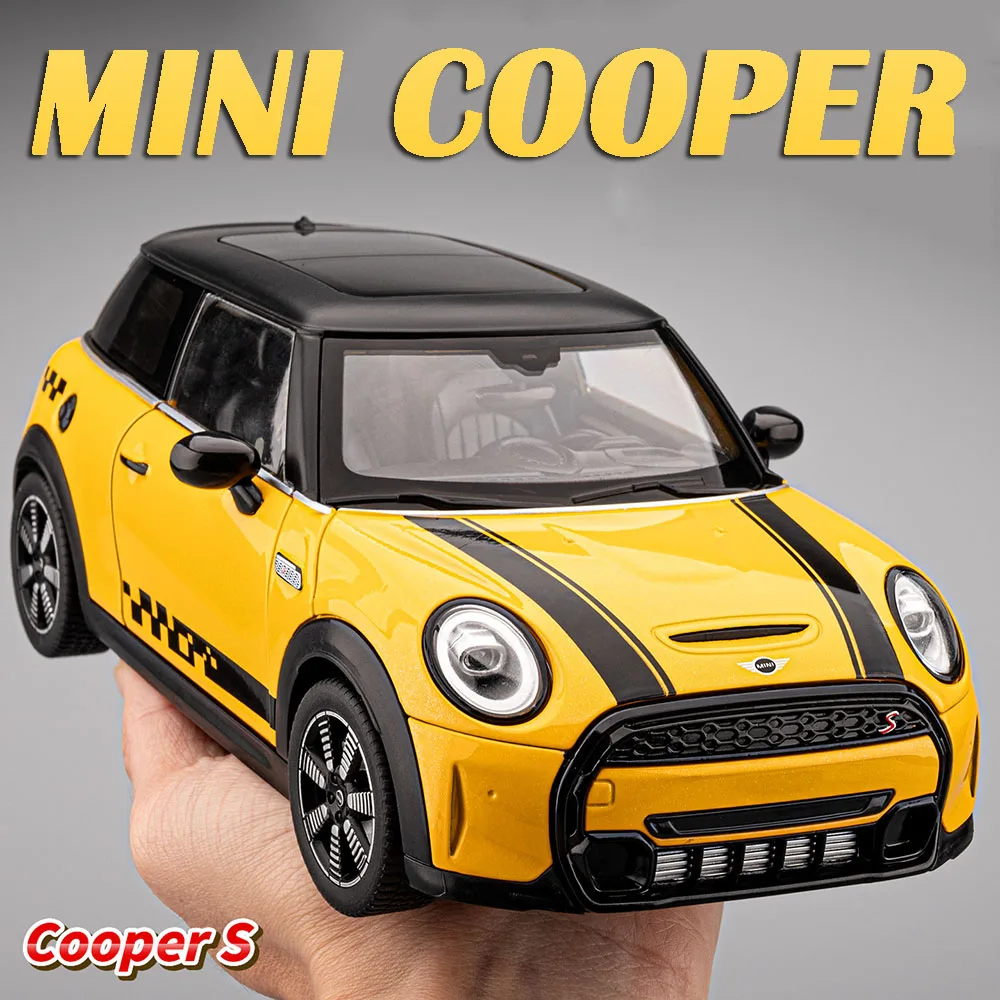 1:18 Mini Cooper S 530LI Model Toy Cars Alloy Diecast Shock Absorption Doors Opened Front Wheel Steering Simulation Vehicle Toys