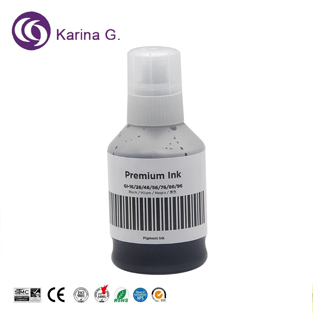 Imagem -05 - Cor Premium Compatível Garrafa a Granel à Base de Água Recarga Tinta para Canon Maxif Gx6070 G7070 Impressora Gi76 gi 76 Gi76