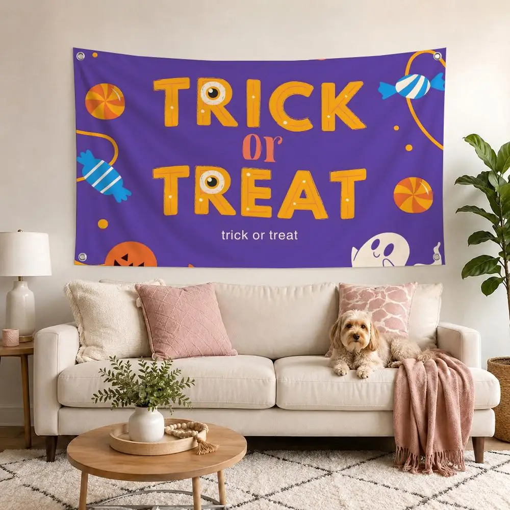 Kids Costume Trick or Treat Party Flags Decor Garage Flags for Bedrooms Outdoor Decor Tapestry Flaga Advertising Barber Shop