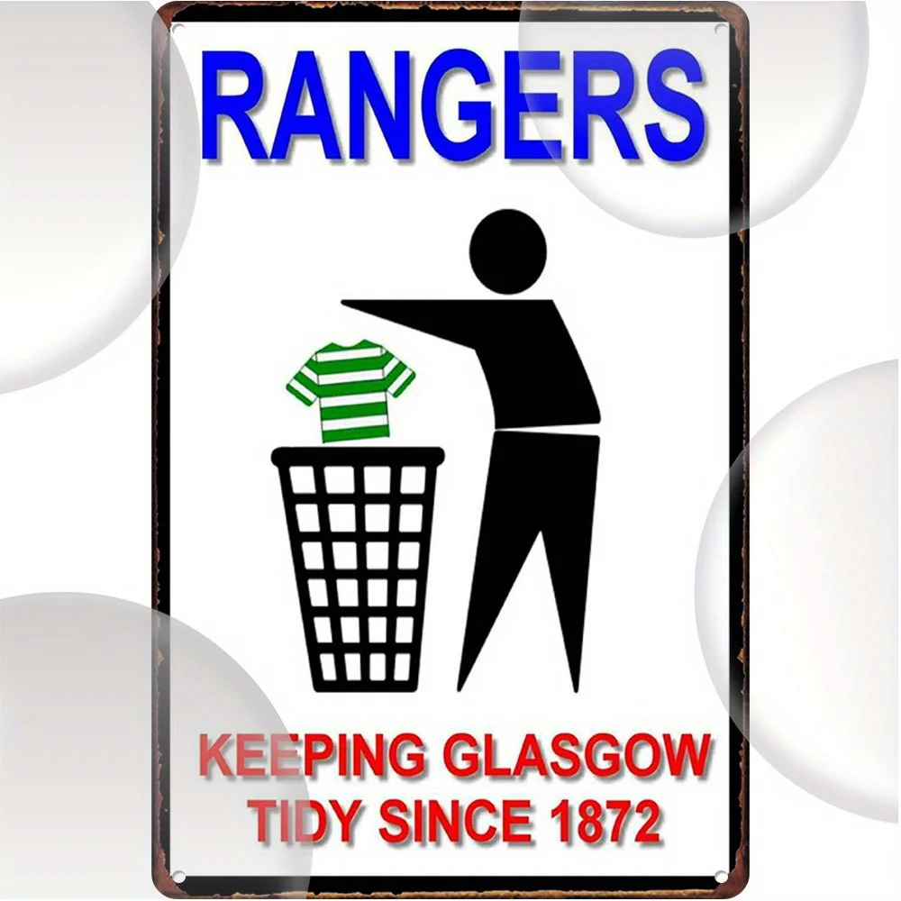 2D Plat, 1pc Rangers: Garder Glasgow Propre Depuis 1872 Art Vintage de Fan de Football - 20,32 Cm X 30,48 Cm Graphique Humou