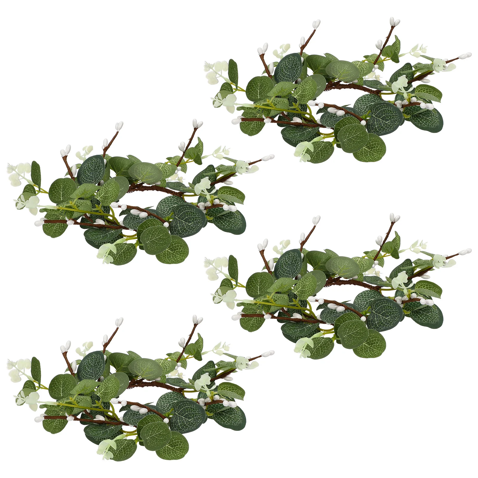 

4Pcs Simulation Eucalyptus Wreaths Elegant Party Decoration Table Rings Chic Photo Prop Delicate Craft Accessories