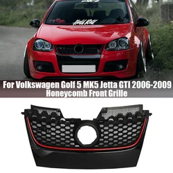 Honeycomb Mesh Front Bumper Grills Upper Center Grille Racing Grill For Volkswagen VW Golf 5 MK5 Jetta GTI 2006 2007 2008 2009