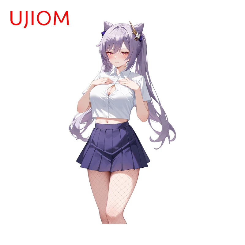 UJIOM Genshin Impact Keqing NSFW Wall Sticker Interesting Creative Decorative Veneer Decal Versatile Computer Case Decor