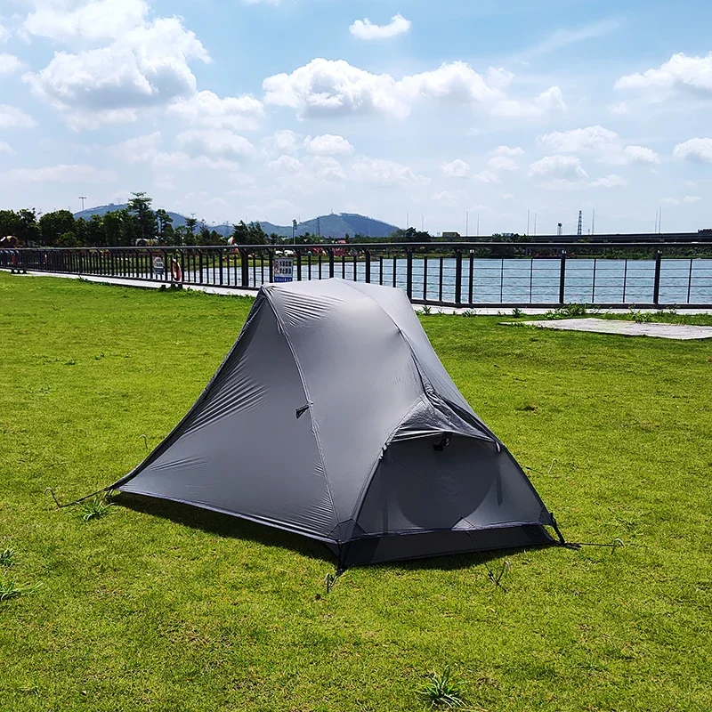 

Ultralight Camping Tent Single Person Professional 3/4 Season 15D Nylon Silicon Outdoor Shelter Waterproof Tent