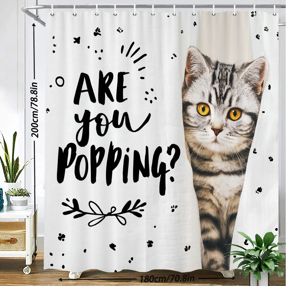 

3d Shower Curtain Cute cat Printed Polyester fabric Bathroom Curtain cartoon Bath Screen Home Decoration Curtain