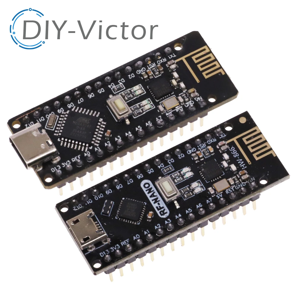 RF-Nano for Arduino Nano V3.0, Micro USB Nano Board ATmega328P QFN32 5V 16M CH340, Integrate NRF24l01+2.4G wireless