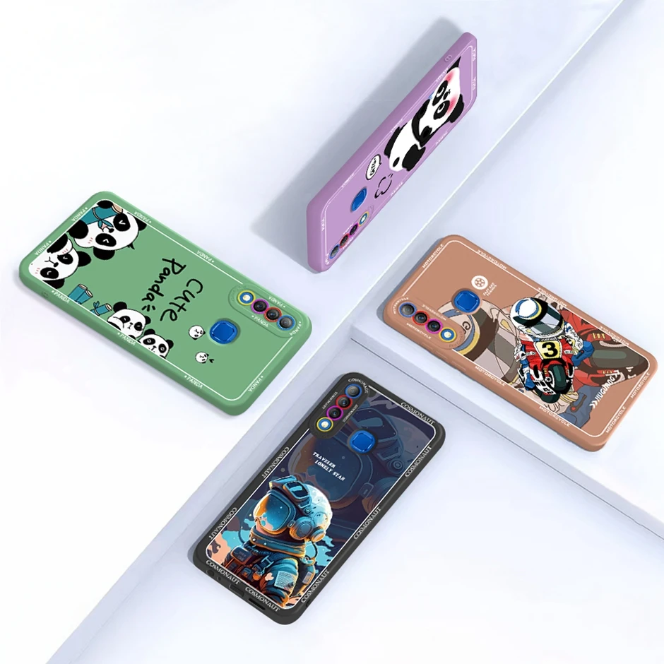 For Infinix S4 Case X626 Cover Soft Silicone Cute Panda Phone Cases for Infinix Smart3 Plus X627 Cover Straight Edge Fundas Bags