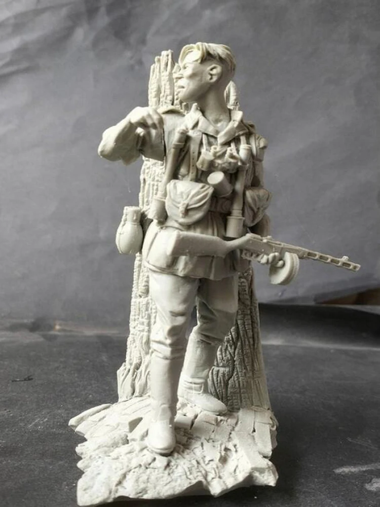 Harz-Soldat 1/16 120mm Moderner Soldat mit Standfuß Modellbausatz Unmontiert Unbemalt Figuren-Bausatz