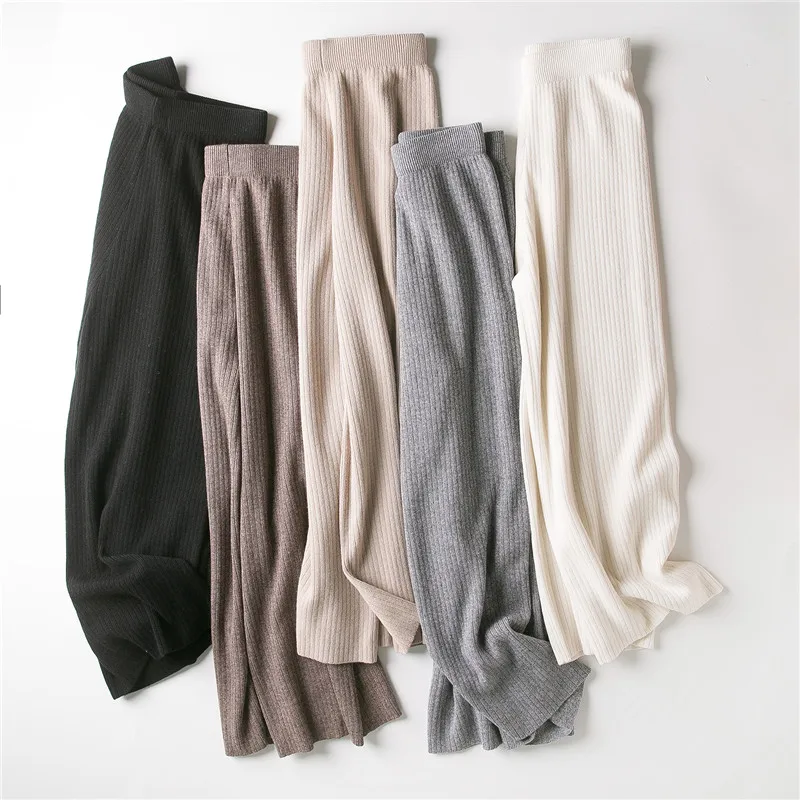 

New Arrivals Quality Cashmere Straight Pants Cashmere Joggers Women's Cashmere Trousers.