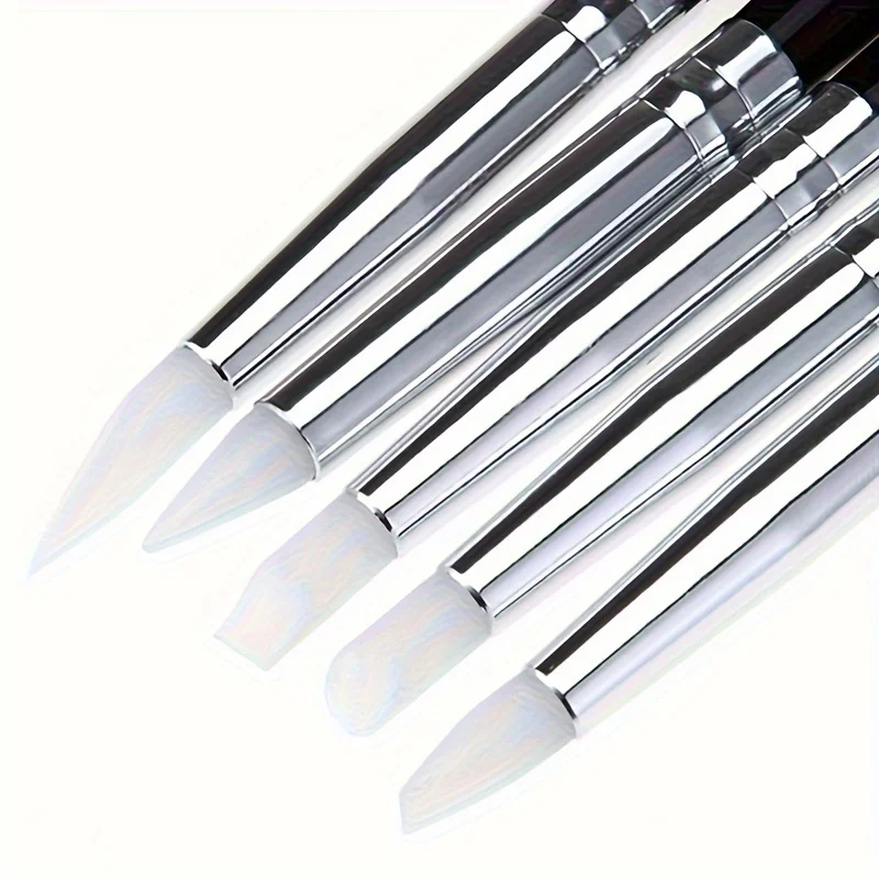 5 pezzi di gel di silicone pennello per unghie intaglio rilievo scultura in ceramica cava gel UV pennello per manicure punteggiatura smalto acrilico forniture per unghie