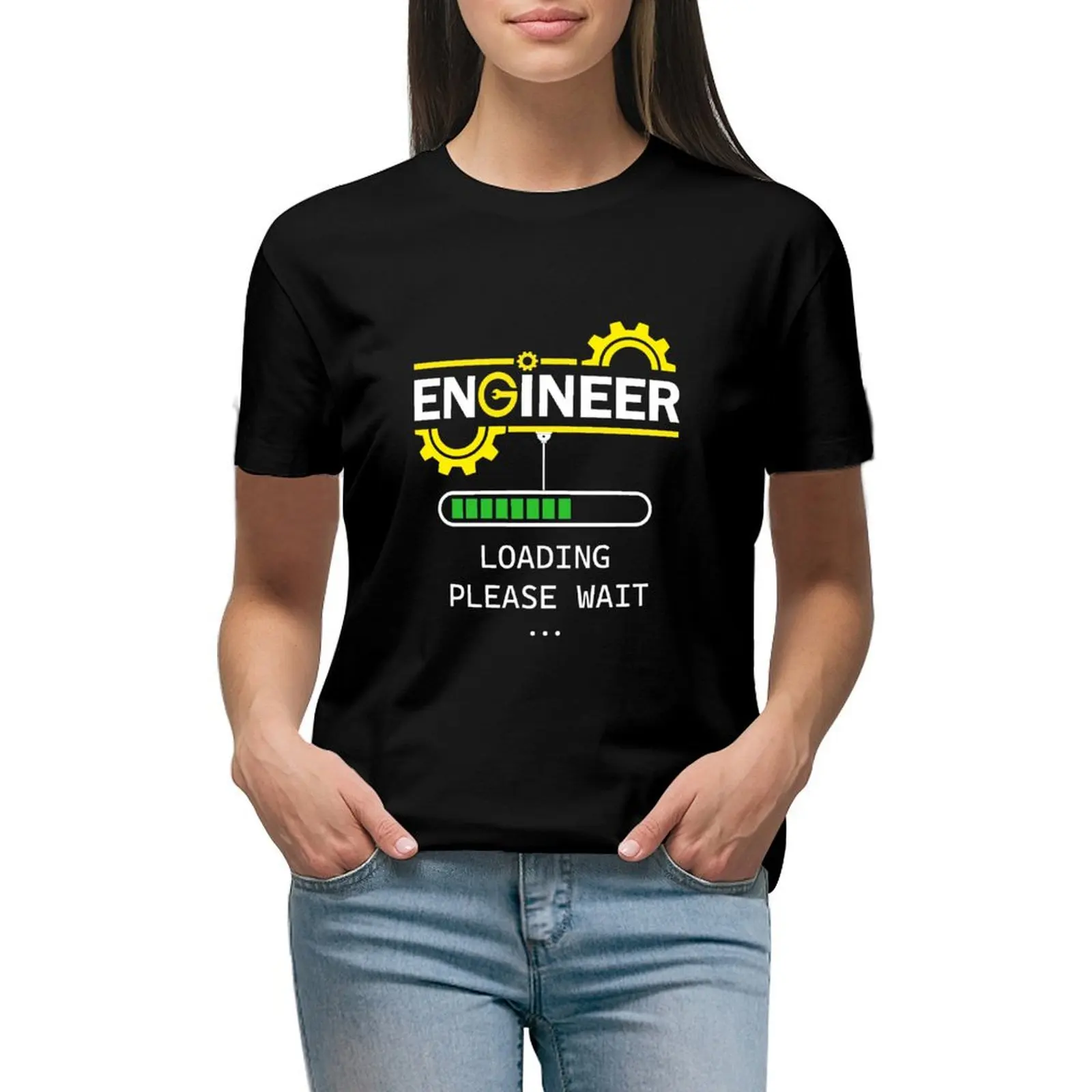 

Engineer Loading Please Wait: funny gift for future engineers T-shirt tops anime clothes Woman fashion