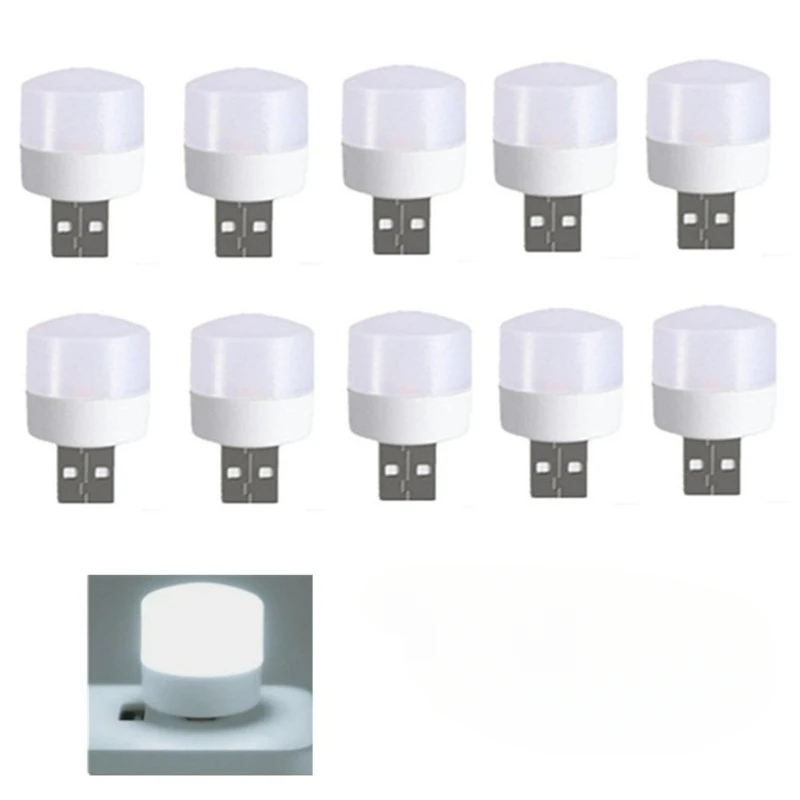 

10 Pc USB Plug Lamp 5V 1W Super Bright Eye Protection Book Light Computer Mobile Power Charging USB Small Atmosphere Lamp