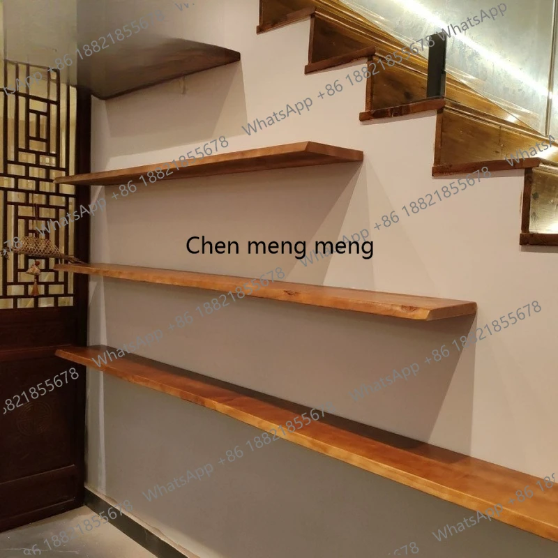 Solid wood wall suspended wall hanging bookshelf baffle shelf storage laminate wood display shelf wall